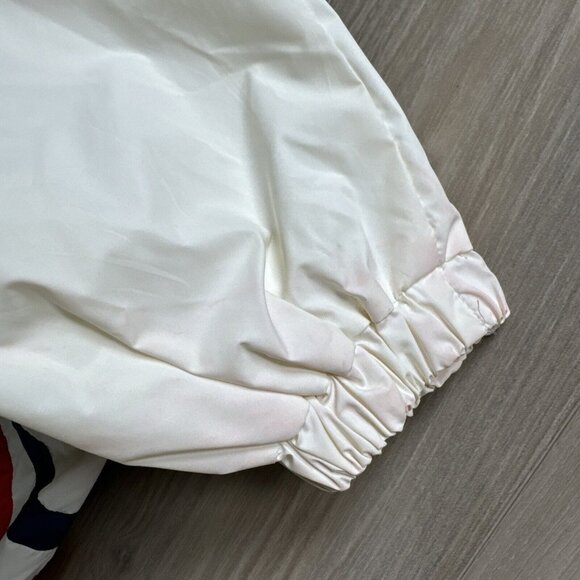 Vintage Descente One Piece Shell Snow Ski Suit Women's Sz M Cream Red‎ Blue New - Picture 12 of 14